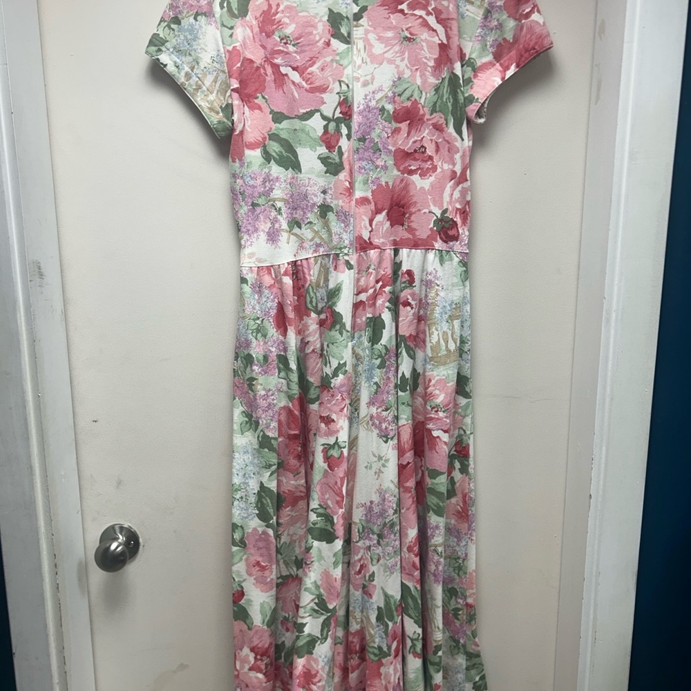 Vintage Carol Anderson Cottagecore Floral Midi Dress Size 14 — with Pockets! - Picture 6 of 11